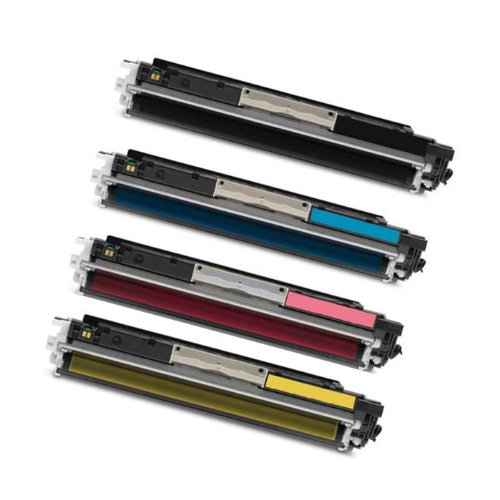 One Complete Set of Premium Compatible HP 130A CF350A CF351A CF352A CF353A Printer Toners for HP Printers m176n M177fw